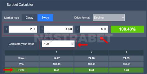 Surebet calculator .